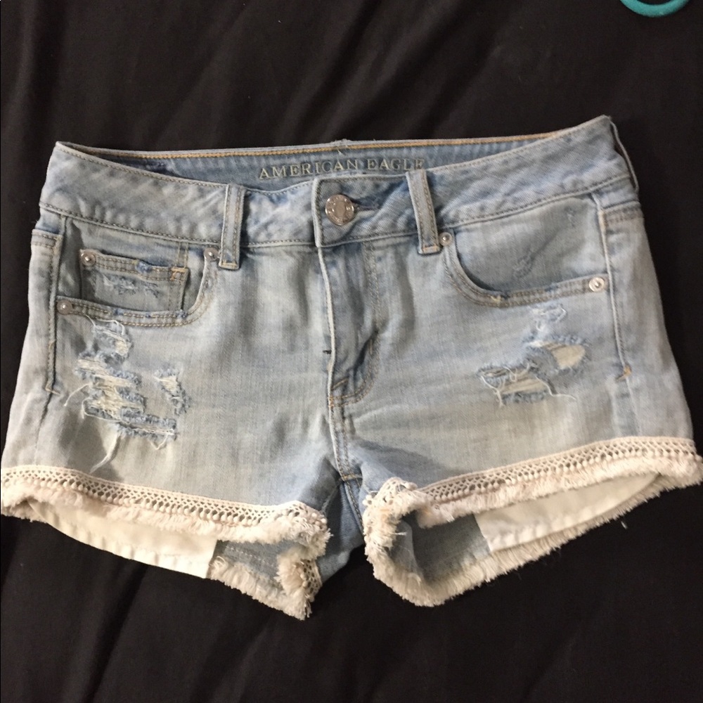 American Eagle shortie shorts.